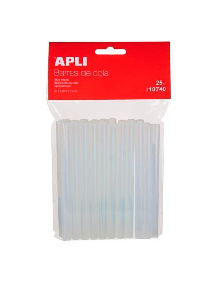 APLI BARRAS DE COLA PARA PISTOLA TERMOFUSIBLE TRANSPARENTES Ø75MM X 10CM -25U-