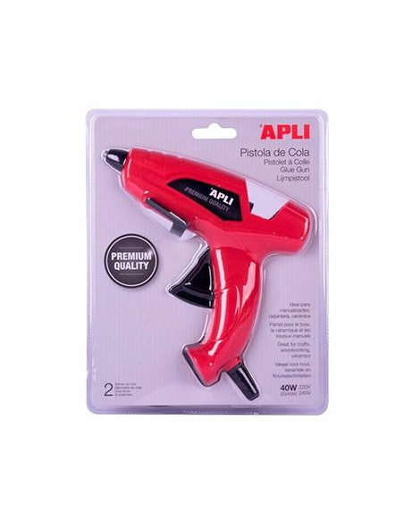 APLI PISTOLA DE SILICONA CALIENTE NEGRO 40W  2 BARRAS
