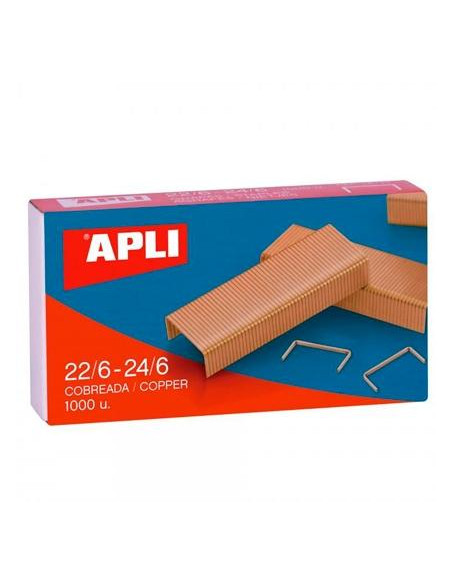 APLI GRAPAS 226-246 COBREADAS CAJA 1000 UD -PACK 10 CAJAS-