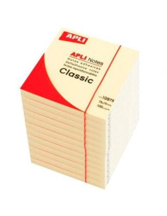 APLI BLOC NOTAS ADHESIVAS CLASSIC REPOSICIONABLES 100H 75X75 AMARILLO PACK 12 UD