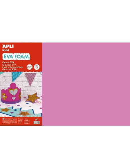 GOMA EVA APLI HOJA 40x60 cm ROSA PAQUETE de 5
