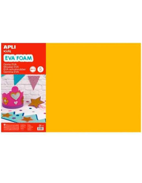GOMA EVA APLI HOJA 40x60 cm NARANJA PAQUETE de 5