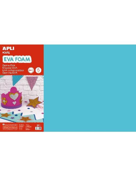 GOMA EVA APLI HOJA 40x60 cm AZUL CLARO PAQUETE de 5