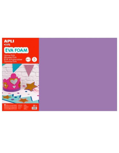GOMA EVA APLI HOJA 40x60 cm MORADO PAQUETE de 5
