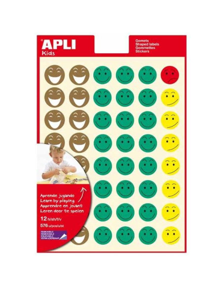 APLI GOMETS TEMÁTICOS EN BOLSA CARA FELIZ 3 HOJAS