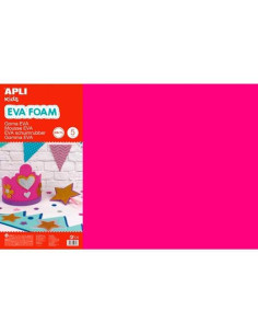 APLI GOMA EVA 40X60CM GROSOR 2MM FUCSIA PACK 5 UD