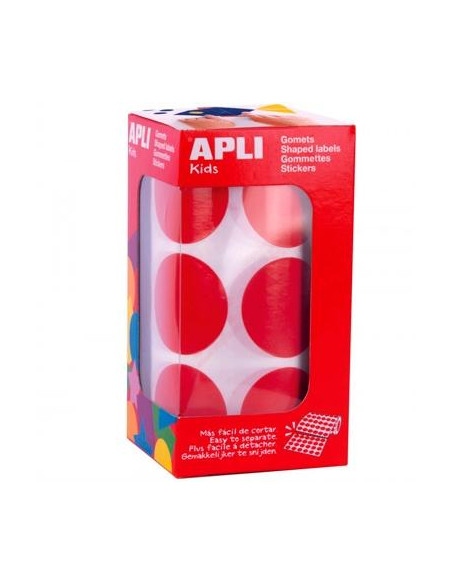 APLI GOMETS REDONDOS 33MM ROLLO ROJO