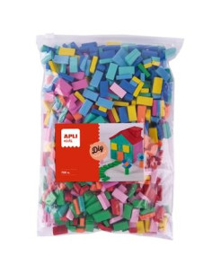 APLI MINI LADRILLOS GOMA EVA 20X10X5MM BOLSA DE 700 CSURTIDOS 4 AÑOS