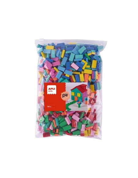 APLI MINI LADRILLOS GOMA EVA 20X10X5MM BOLSA DE 700 CSURTIDOS 4 AÑOS