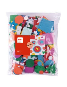 APLI FORMAS DE GOMA EVA VARIAS MEDIDAS BOLSA DE 500 CSURTIDOS 4 AÑOS