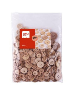 APLI BOTONES VARIOS TAMAÑOS BOLSA DE 400 COLOR NATURAL 4 AÑOS