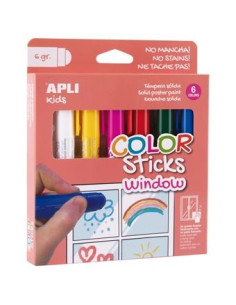 APLI PINTURA COLOR STICKS WINDOW PARA VENTANAS BARRA 6GR ESTUCHE DE 6 CSURTIDOS