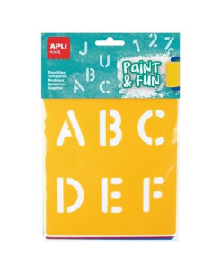 APLI PLANTILLAS DE FORMAS LETRAS Y NÚMEROS PAINT & FUN PP FLEXIBLE BOLSA DE 6 SURTIDOS