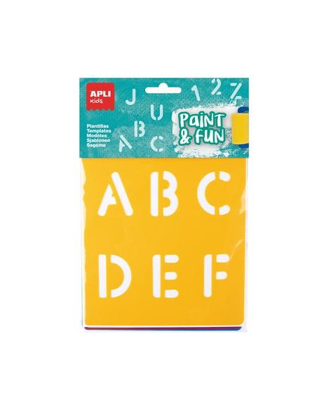 APLI PLANTILLAS DE FORMAS LETRAS Y NÚMEROS PAINT & FUN PP FLEXIBLE BOLSA DE 6 SURTIDOS