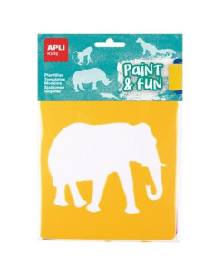 APLI PLANTILLAS DE FORMAS ANIMALES DE LA SELVA PAINT & FUN PP FLEXIBLE BOLSA DE 6 SURTIDOS