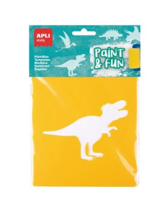 APLI PLANTILLAS DE FORMAS DINOSAURIOS PAINT & FUN PP FLEXIBLE BOLSA DE 6 SURTIDOS
