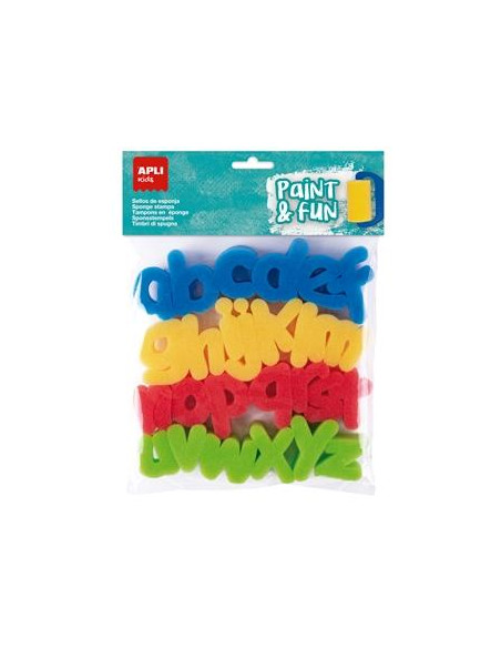 APLI SELLOS PAINT&FUN ESPONJA ABC BOLSA DE 26 CSURTIDOS