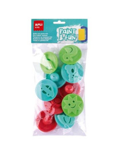 APLI SELLOS PAINT&FUN GOMA EVA FORMAS VARIAS Ø55MM BOLSA DE 10 CSURTIDOS