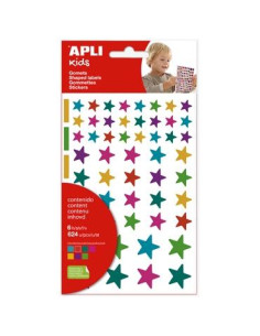 APLI GOMETS ESTRELLAS REMOVIBLES MULTICOLOR 624U 6 HOJAS CSURTIDOS