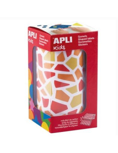 APLI GOMETS MOSAICOS REMOVIBLES 2460U 30 HOJAS TONOS ROJOS SURTIDOS