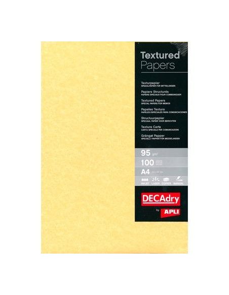 APLI PAPEL TEXTURA PERGAMINO ORO 95GR TAMAÑO A4 - 100 HOJAS -