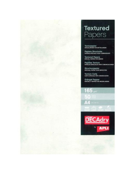 APLI PAPEL TEXTURA MÁRMOL A4 165GR PACK 50H GRIS