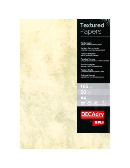APLI PAPEL TEXTURA MÁRMOL A4 165GR PACK 50H MARRÓN