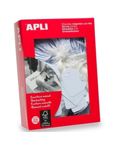 APLI ETIQUETAS COLGANTES CON HILO 11X24MM CAJA 1000 UD BLANCO