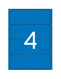 APLI ETIQUETAS ADHESIVAS ESPECIAL ARCHIVO 190X61MM INKJETLÁSER CROMOS 4 X 20H AZUL