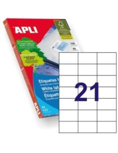APLI ETIQUETAS ADHESIVAS 70X424MM LÁSER CRECTOS 21 X 250H BLANCO