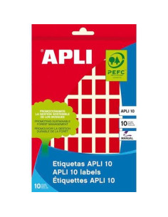 APLI ETIQUETAS ADHESIVAS 12X18MM ESCRITURA MANUAL CROMOS 56 X 8H ROJO
