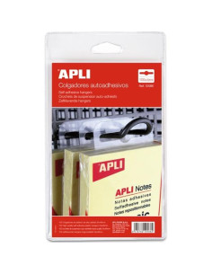 APLI COLGADORES AUTOADHESIVOS 34X48MM PACK 100U PLÁSTICO TRANSPARENTE