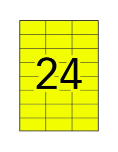APLI ETIQUETAS ADHESIVAS PERMANENTES 70X37MM LÁSER CRECTOS 24 X 100H AMARILLO