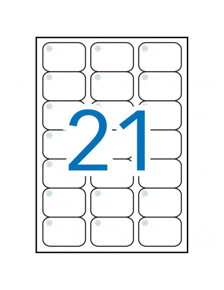 APLI ETIQUETAS ADHESIVAS PARA CONGELADOR 635 X 381MM LÁSER CROMOS 21 X 10H BLANCO
