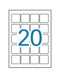 APLI ETIQUETAS ADHESIVAS 45X45MM INKJETLÁSER CROMOS 20 X 20H POLIÉSTER BLANCO