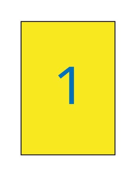 APLI ETIQUETAS ADHESIVAS RESISTENTES INTERPERIE 210X297MM LÁSER CRECTOS 1 X 20H AMARILLO