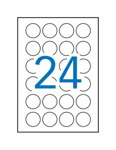 APLI ETIQUETAS ADHESIVAS CIRCULARES Ø40MM INKJETLÁSER 24 X 25H BLANCO