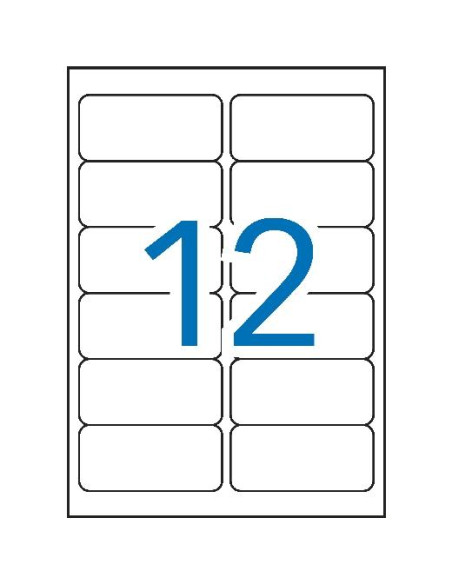 APLI ETIQUETAS ADHESIVAS RESISTENTES INTERPERIE 991X423MM LÁSER CROMOS 12 X 20H POLIÉSTER BLANCO