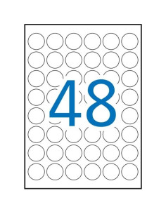 APLI ETIQUETAS ADHESIVAS CIRCULARES RESISTENTES INTERPERIE Ø30MM LÁSER 48 X 20H POLIÉSTER BLANCO