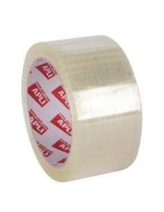 APLI PRECINTO PREMIUM SIN RUIDO PVC SOLVENTE 32 MICRAS ROLLO 48MMX66M TRANSPARENTE