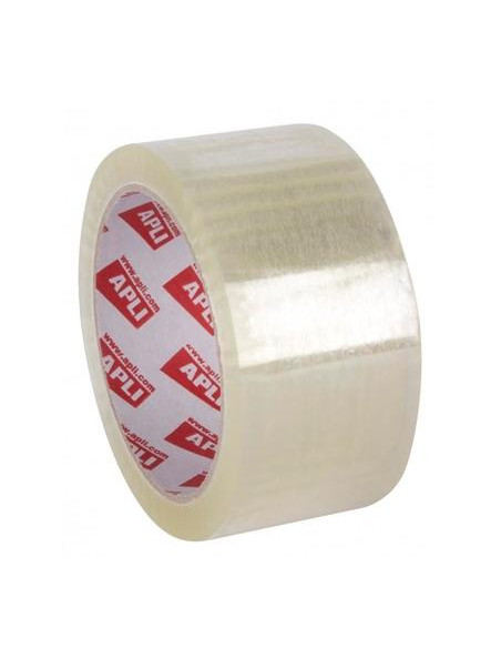 APLI PRECINTO PREMIUM SIN RUIDO PVC SOLVENTE 32 MICRAS ROLLO 48MMX66M TRANSPARENTE