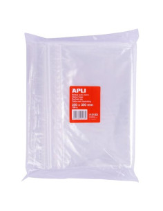 APLI BOLSAS AUTOCIERRE 250X350MM LDPE TRANSPARENTE PACK 100 UD