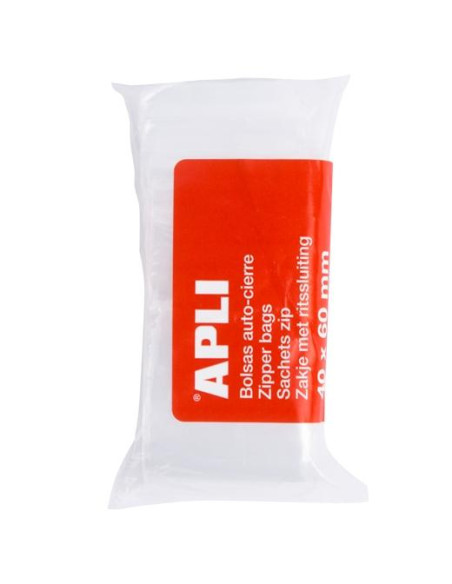 APLI BOLSAS AUTOCIERRE 40X60MM LDPE TRANSPARENTE PACK 100 UD