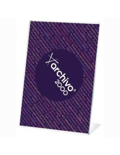 ARCHIVO 2000 EXPOSITOR SOBREMESA EN FORMA DE L DIN A6 VERTICAL 45X105X155 MM CRISTAL TRANSPARENTE