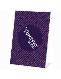 ARCHIVO 2000 EXPOSITOR SOBREMESA EN FORMA DE L DIN A7 VERTICAL 40X75X110 MM CRISTAL TRANSPARENTE