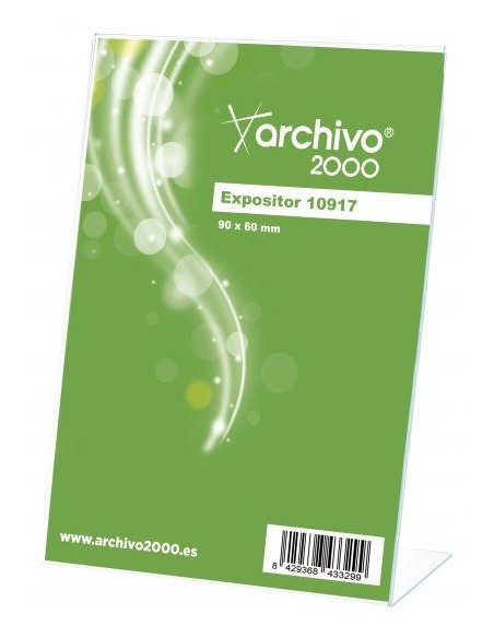 ARCHIVO 2000 EXPOSITOR SOBREMESA EN FORMA DE L VERTICAL 90X60X30 MM