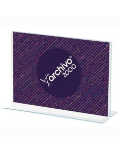 ARCHIVO 2000 EXPOSITOR SOBREMESA EN FORMA DE T DIN A4 HORIZONTAL 85X300X215 MM CRISTAL TRANSPARENTE