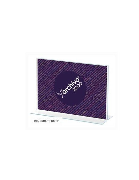 ARCHIVO 2000 EXPOSITOR SOBREMESA EN FORMA DE T DIN A5 HORIZONTAL 75X210X155 MM CRISTAL TRANSPARENTE