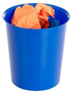 ARCHIVO 2000 PAPELERA DE PLÁSTICO ARCHIVO 2000 OPCIONAL ARO SUJETABOLSAS CAPACIDAD 16 LITROS 290X310 MM AZUL