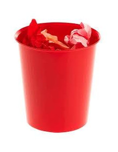 ARCHIVO 2000 PAPELERA DE PLÁSTICO ARCHIVO 2000 OPCIONAL ARO SUJETABOLSAS CAPACIDAD 16 LITROS 290X310 MM ROJO